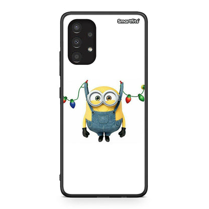 Samsung A13 4G Xmas Minion Lights θήκη από τη Smartfits με σχέδιο στο πίσω μέρος και μαύρο περίβλημα | Smartphone case with colorful back and black bezels by Smartfits