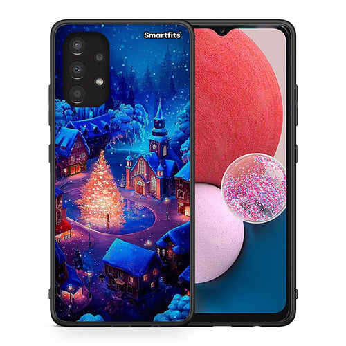 Θήκη Samsung A13 4G Xmas Village από τη Smartfits με σχέδιο στο πίσω μέρος και μαύρο περίβλημα | Samsung A13 4G Xmas Village case with colorful back and black bezels