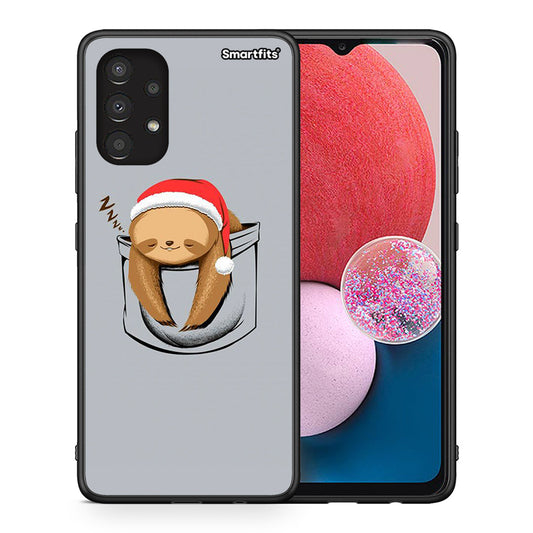 Θήκη Samsung A13 4G Xmas Zzzz από τη Smartfits με σχέδιο στο πίσω μέρος και μαύρο περίβλημα | Samsung A13 4G Xmas Zzzz case with colorful back and black bezels