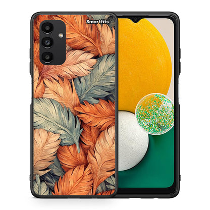 Θήκη Samsung A04s Autumn Leaves από τη Smartfits με σχέδιο στο πίσω μέρος και μαύρο περίβλημα | Samsung A04s Autumn Leaves case with colorful back and black bezels