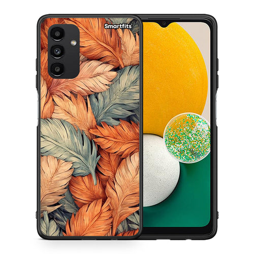 Θήκη Samsung A04s Autumn Leaves από τη Smartfits με σχέδιο στο πίσω μέρος και μαύρο περίβλημα | Samsung A04s Autumn Leaves case with colorful back and black bezels