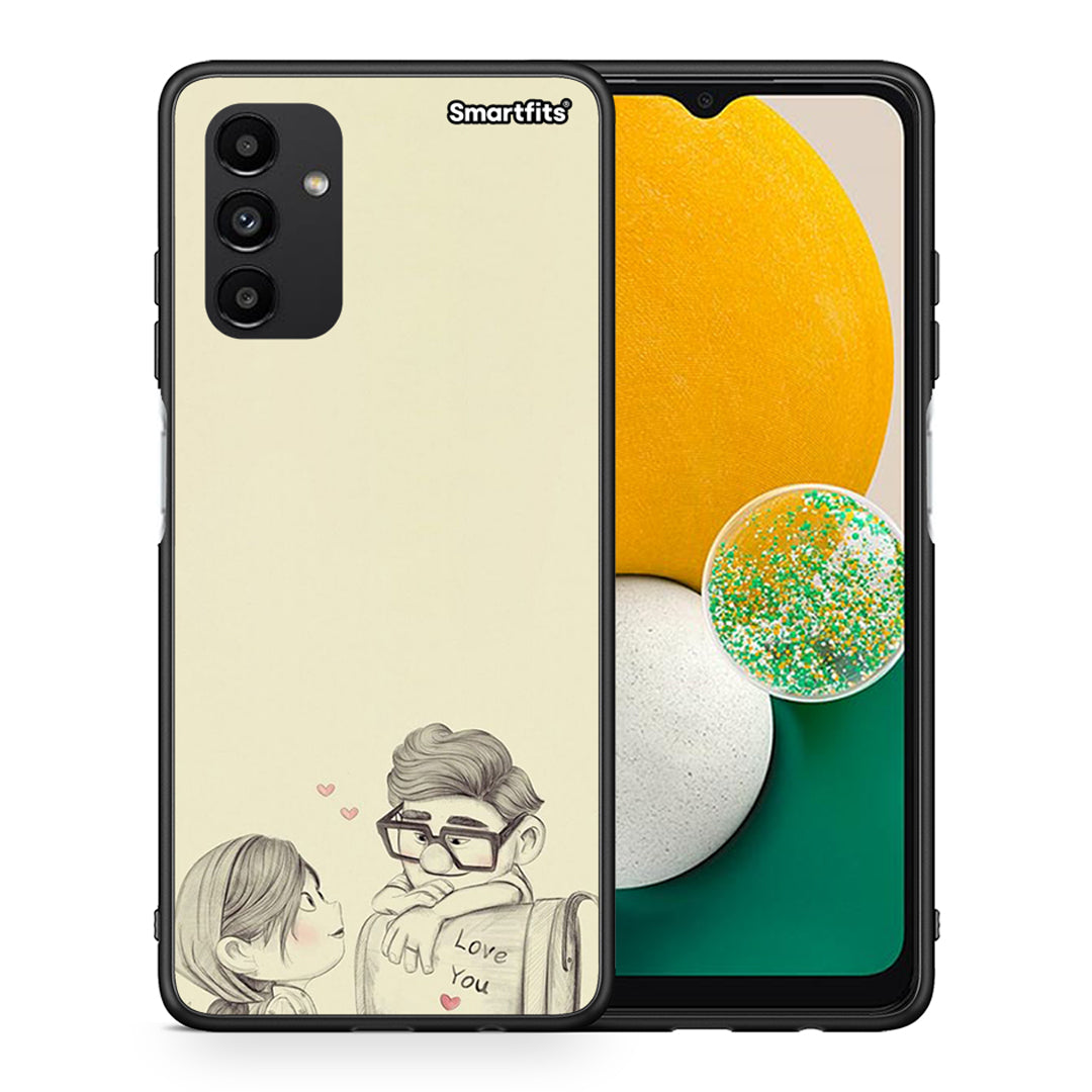 Θήκη Samsung A04s Carl And Ellie από τη Smartfits με σχέδιο στο πίσω μέρος και μαύρο περίβλημα | Samsung A04s Carl And Ellie case with colorful back and black bezels