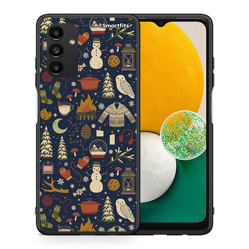Θήκη Samsung A13 5G Christmas Elements από τη Smartfits με σχέδιο στο πίσω μέρος και μαύρο περίβλημα | Samsung A13 5G Christmas Elements case with colorful back and black bezels