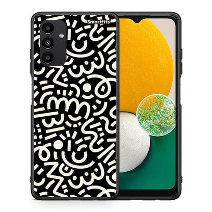 Θήκη Samsung A04s Doodle Art από τη Smartfits με σχέδιο στο πίσω μέρος και μαύρο περίβλημα | Samsung A04s Doodle Art case with colorful back and black bezels