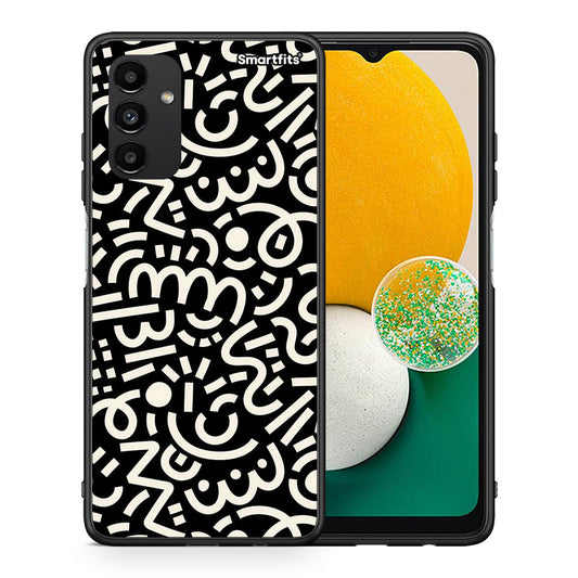 Θήκη Samsung A04s Doodle Art από τη Smartfits με σχέδιο στο πίσω μέρος και μαύρο περίβλημα | Samsung A04s Doodle Art case with colorful back and black bezels