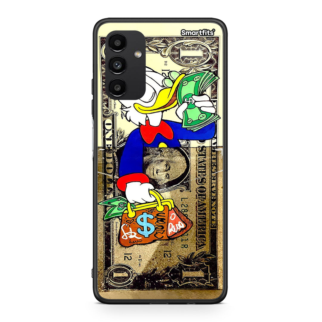 Samsung A04s Duck Money θήκη από τη Smartfits με σχέδιο στο πίσω μέρος και μαύρο περίβλημα | Smartphone case with colorful back and black bezels by Smartfits