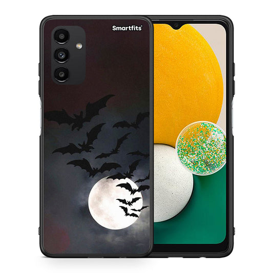 Θήκη Samsung A13 5G Halloween Bat Night από τη Smartfits με σχέδιο στο πίσω μέρος και μαύρο περίβλημα | Samsung A13 5G Halloween Bat Night case with colorful back and black bezels