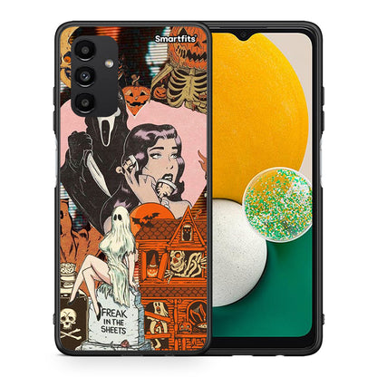 Θήκη Samsung A04s Halloween Collage από τη Smartfits με σχέδιο στο πίσω μέρος και μαύρο περίβλημα | Samsung A04s Halloween Collage case with colorful back and black bezels