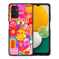 Thumbnail for Θήκη Samsung A13 5G Hippie Love από τη Smartfits με σχέδιο στο πίσω μέρος και μαύρο περίβλημα | Samsung A13 5G Hippie Love case with colorful back and black bezels