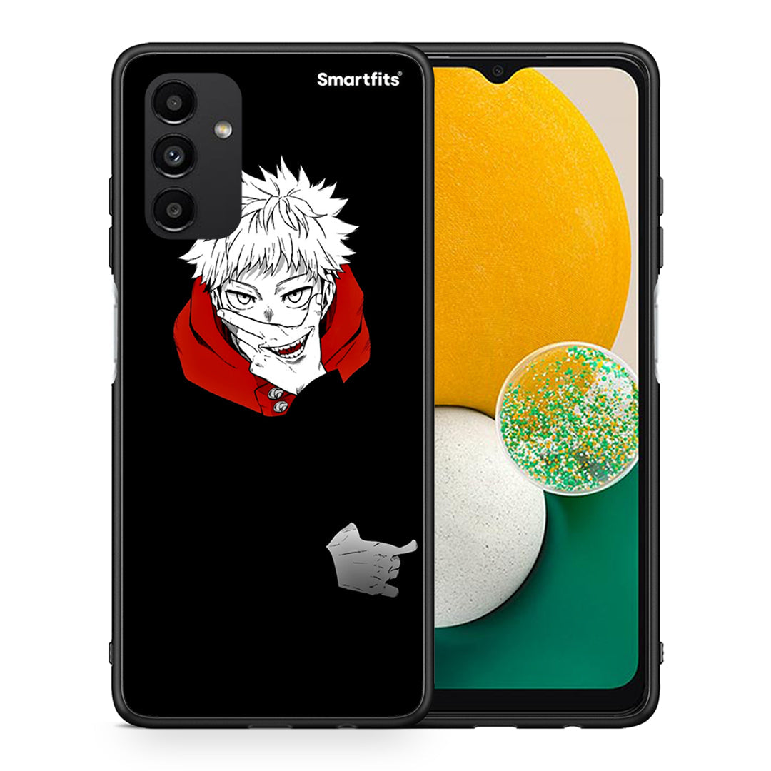 Θήκη Samsung A04s Itadori Anime από τη Smartfits με σχέδιο στο πίσω μέρος και μαύρο περίβλημα | Samsung A04s Itadori Anime case with colorful back and black bezels