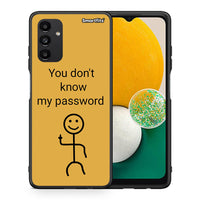 Thumbnail for Θήκη Samsung A13 5G My Password από τη Smartfits με σχέδιο στο πίσω μέρος και μαύρο περίβλημα | Samsung A13 5G My Password case with colorful back and black bezels