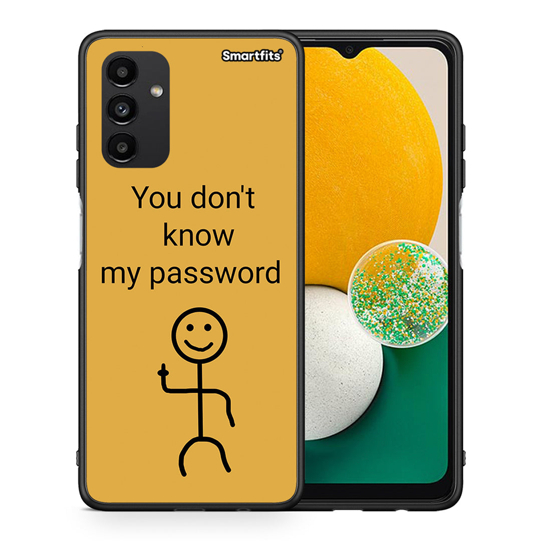 Θήκη Samsung A04s My Password από τη Smartfits με σχέδιο στο πίσω μέρος και μαύρο περίβλημα | Samsung A04s My Password case with colorful back and black bezels