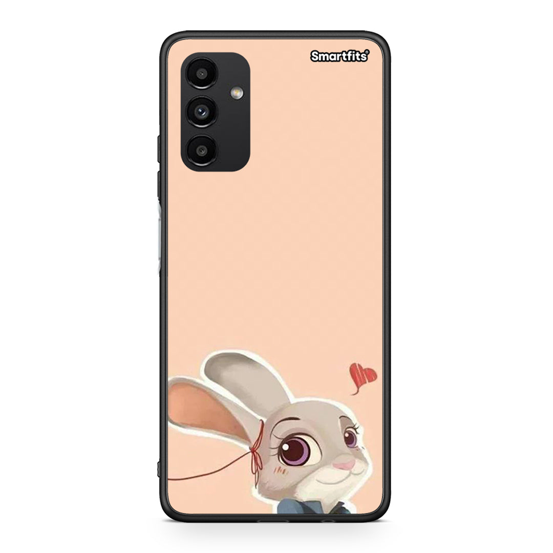 Samsung A04s Nick Wilde And Judy Hopps Love 2 θήκη από τη Smartfits με σχέδιο στο πίσω μέρος και μαύρο περίβλημα | Smartphone case with colorful back and black bezels by Smartfits
