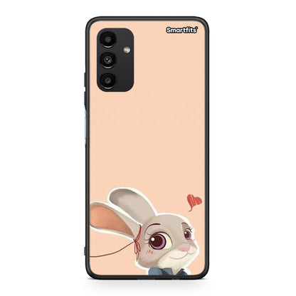 Samsung A04s Nick Wilde And Judy Hopps Love 2 θήκη από τη Smartfits με σχέδιο στο πίσω μέρος και μαύρο περίβλημα | Smartphone case with colorful back and black bezels by Smartfits