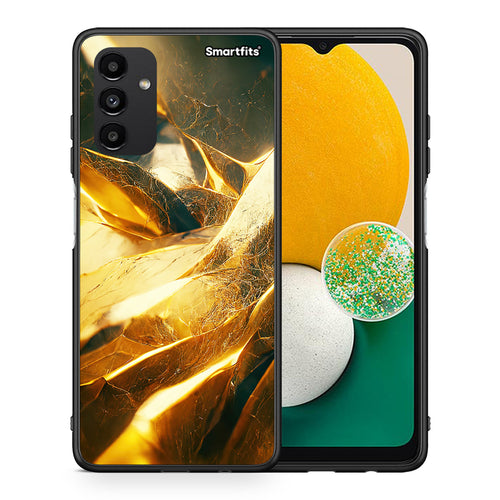 Θήκη Samsung A13 5G Real Gold από τη Smartfits με σχέδιο στο πίσω μέρος και μαύρο περίβλημα | Samsung A13 5G Real Gold case with colorful back and black bezels