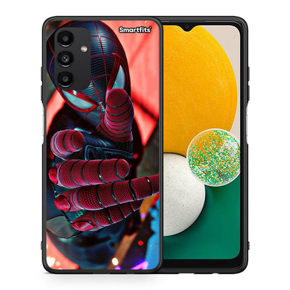 Θήκη Samsung A04s Spider Hand από τη Smartfits με σχέδιο στο πίσω μέρος και μαύρο περίβλημα | Samsung A04s Spider Hand case with colorful back and black bezels