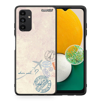 Θήκη Samsung A04s Where Next από τη Smartfits με σχέδιο στο πίσω μέρος και μαύρο περίβλημα | Samsung A04s Where Next case with colorful back and black bezels