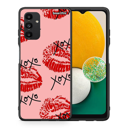 Θήκη Samsung A13 5G XOXO Lips από τη Smartfits με σχέδιο στο πίσω μέρος και μαύρο περίβλημα | Samsung A13 5G XOXO Lips case with colorful back and black bezels