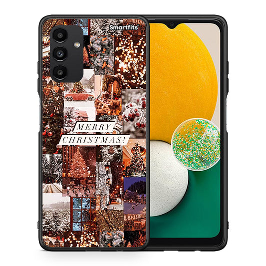 Θήκη Samsung A04s Xmas Collage από τη Smartfits με σχέδιο στο πίσω μέρος και μαύρο περίβλημα | Samsung A04s Xmas Collage case with colorful back and black bezels