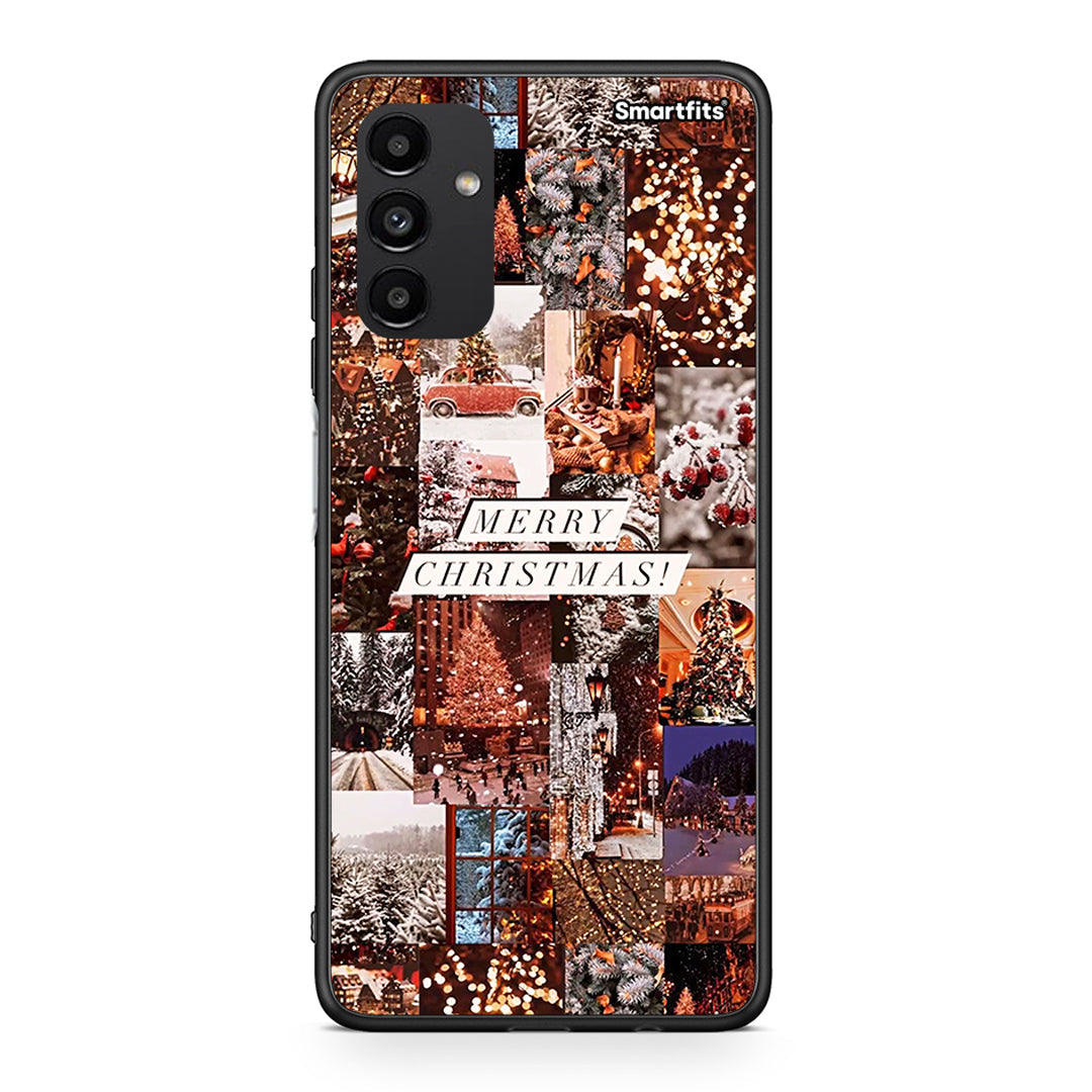 Samsung A04s Xmas Collage θήκη από τη Smartfits με σχέδιο στο πίσω μέρος και μαύρο περίβλημα | Smartphone case with colorful back and black bezels by Smartfits