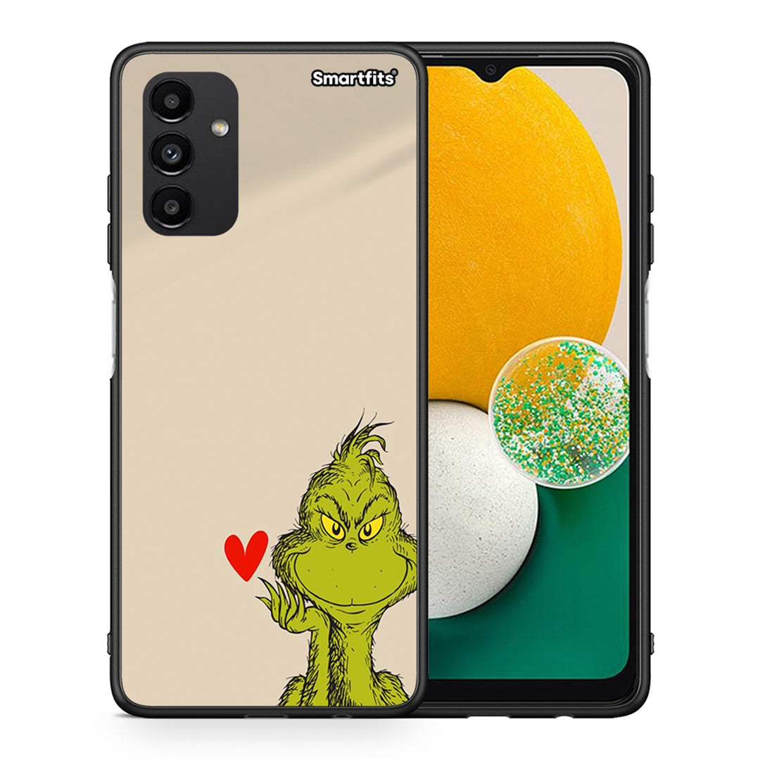 Θήκη Samsung A13 5G Xmas Grinch από τη Smartfits με σχέδιο στο πίσω μέρος και μαύρο περίβλημα | Samsung A13 5G Xmas Grinch case with colorful back and black bezels