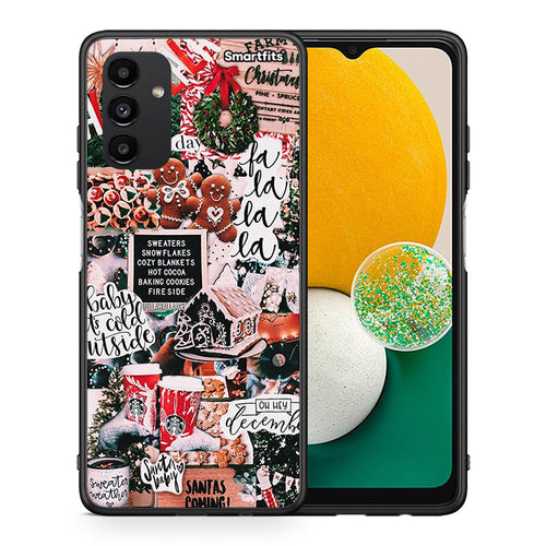 Θήκη Samsung A04s Xmas Habbits από τη Smartfits με σχέδιο στο πίσω μέρος και μαύρο περίβλημα | Samsung A04s Xmas Habbits case with colorful back and black bezels