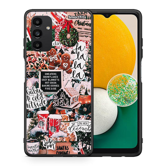 Θήκη Samsung A04s Xmas Habbits από τη Smartfits με σχέδιο στο πίσω μέρος και μαύρο περίβλημα | Samsung A04s Xmas Habbits case with colorful back and black bezels