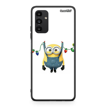 Samsung A13 5G Xmas Minion Lights θήκη από τη Smartfits με σχέδιο στο πίσω μέρος και μαύρο περίβλημα | Smartphone case with colorful back and black bezels by Smartfits