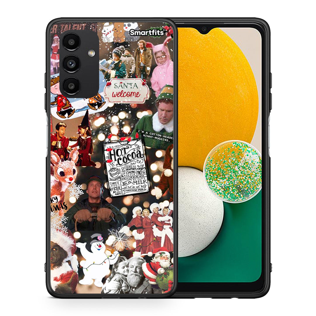 Θήκη Samsung A04s Xmas Movies από τη Smartfits με σχέδιο στο πίσω μέρος και μαύρο περίβλημα | Samsung A04s Xmas Movies case with colorful back and black bezels