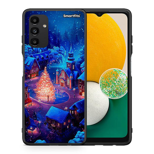 Θήκη Samsung A04s Xmas Village από τη Smartfits με σχέδιο στο πίσω μέρος και μαύρο περίβλημα | Samsung A04s Xmas Village case with colorful back and black bezels