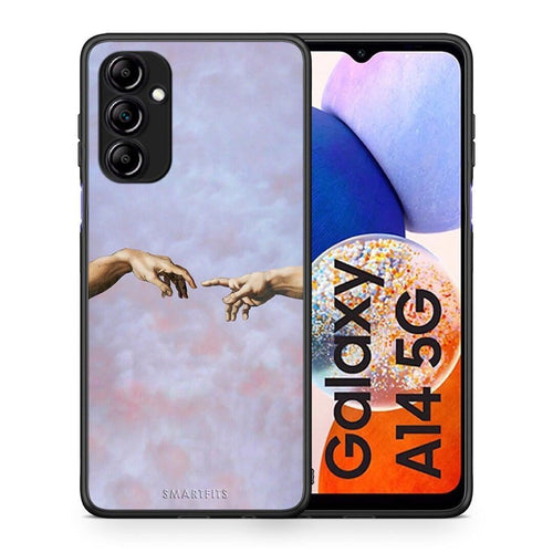 Θήκη Samsung Galaxy A14 / A14 5G Adam Hand από τη Smartfits με σχέδιο στο πίσω μέρος και μαύρο περίβλημα | Samsung Galaxy A14 / A14 5G Adam Hand Case with Colorful Back and Black Bezels