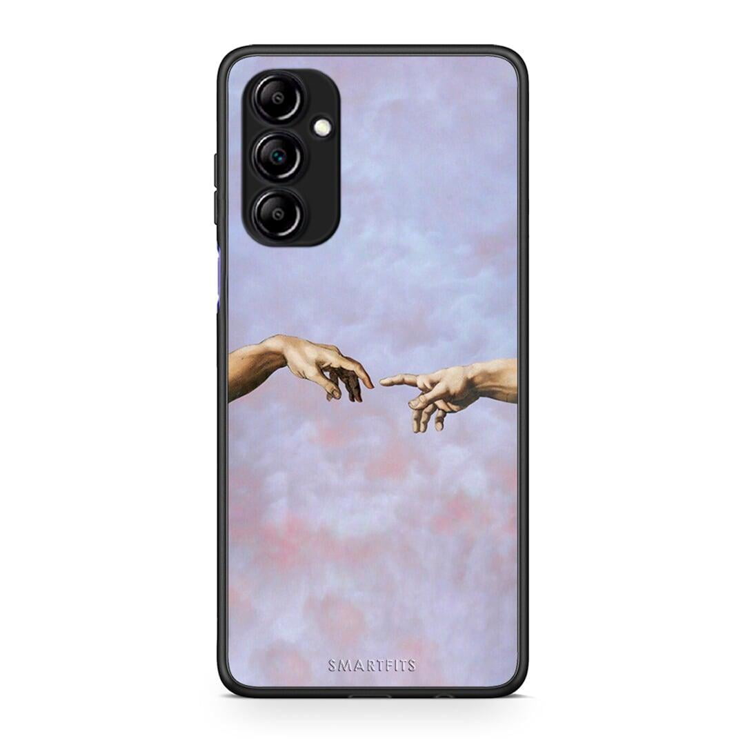 Θήκη Samsung Galaxy A14 / A14 5G Adam Hand από τη Smartfits με σχέδιο στο πίσω μέρος και μαύρο περίβλημα | Samsung Galaxy A14 / A14 5G Adam Hand Case with Colorful Back and Black Bezels