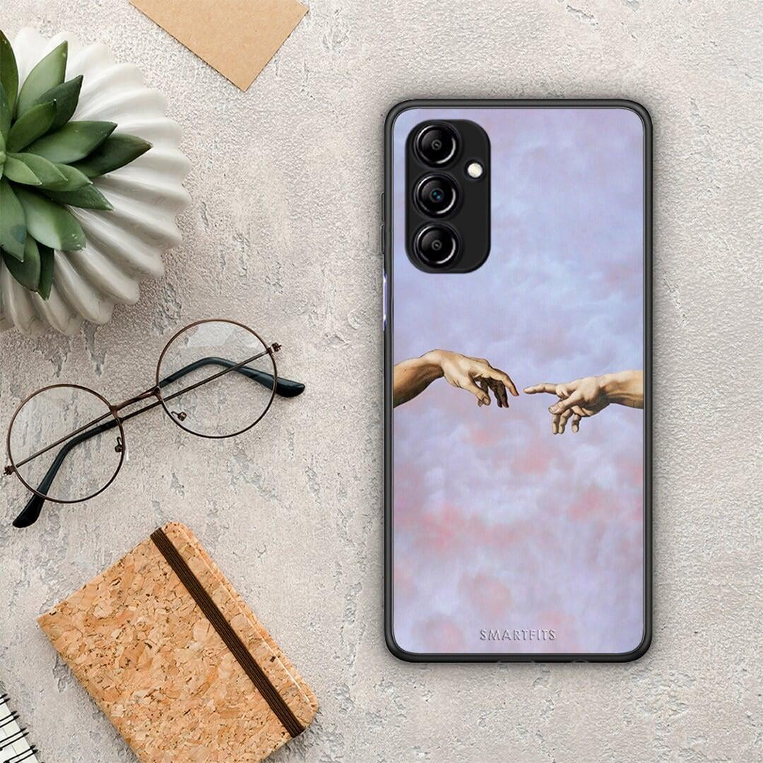 Θήκη Samsung Galaxy A14 / A14 5G Adam Hand από τη Smartfits με σχέδιο στο πίσω μέρος και μαύρο περίβλημα | Samsung Galaxy A14 / A14 5G Adam Hand Case with Colorful Back and Black Bezels