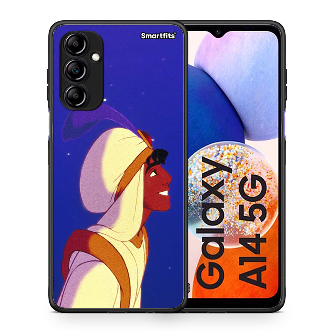 Θήκη Samsung Galaxy A14 / A14 5G Alladin And Jasmine Love 1 από τη Smartfits με σχέδιο στο πίσω μέρος και μαύρο περίβλημα | Samsung Galaxy A14 / A14 5G Alladin And Jasmine Love 1 Case with Colorful Back and Black Bezels