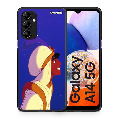 Θήκη Samsung Galaxy A14 / A14 5G Alladin And Jasmine Love 1 από τη Smartfits με σχέδιο στο πίσω μέρος και μαύρο περίβλημα | Samsung Galaxy A14 / A14 5G Alladin And Jasmine Love 1 Case with Colorful Back and Black Bezels