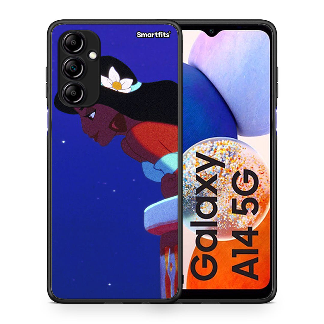 Θήκη Samsung Galaxy A14 / A14 5G Alladin And Jasmine Love 2 από τη Smartfits με σχέδιο στο πίσω μέρος και μαύρο περίβλημα | Samsung Galaxy A14 / A14 5G Alladin And Jasmine Love 2 Case with Colorful Back and Black Bezels
