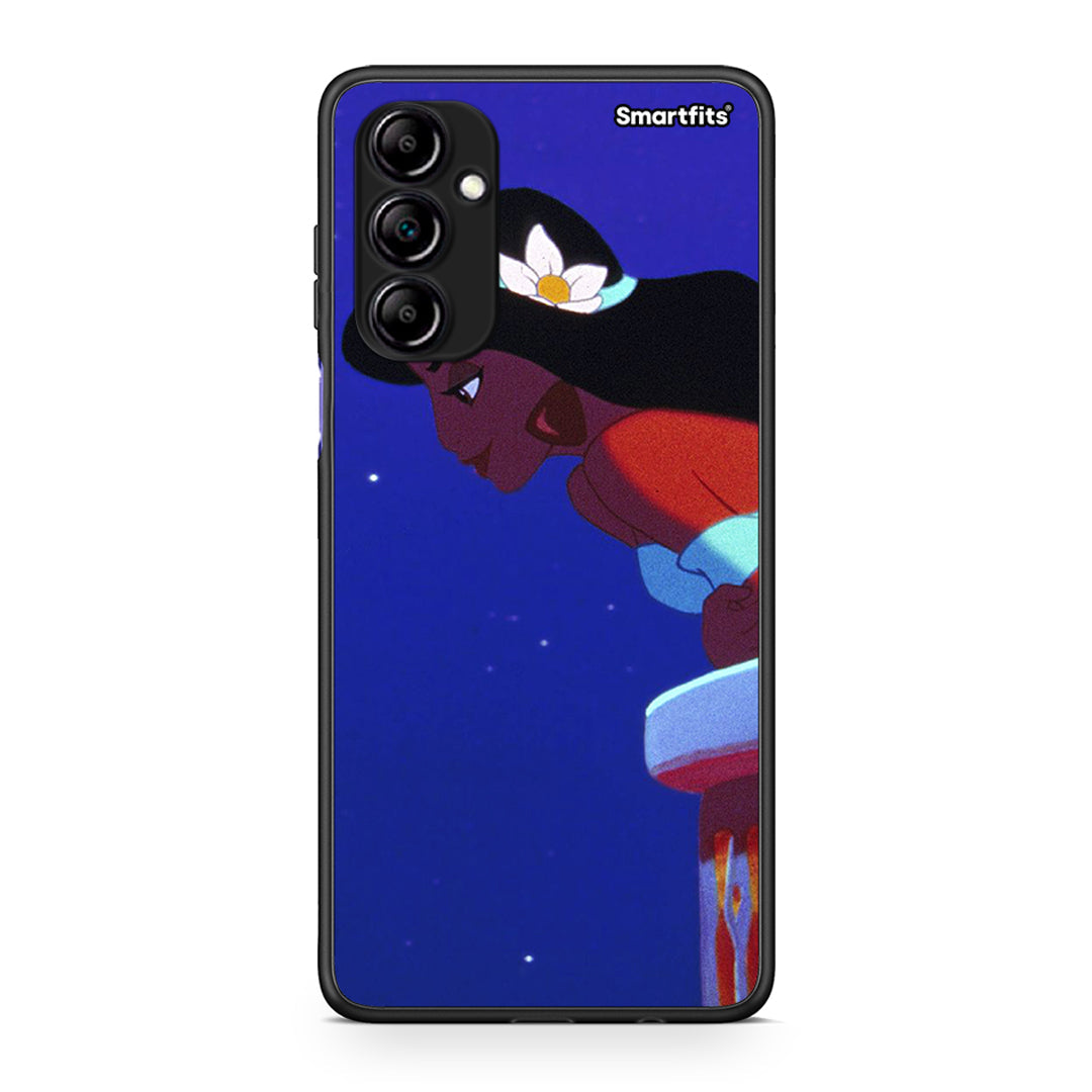 Θήκη Samsung Galaxy A14 / A14 5G Alladin And Jasmine Love 2 από τη Smartfits με σχέδιο στο πίσω μέρος και μαύρο περίβλημα | Samsung Galaxy A14 / A14 5G Alladin And Jasmine Love 2 Case with Colorful Back and Black Bezels