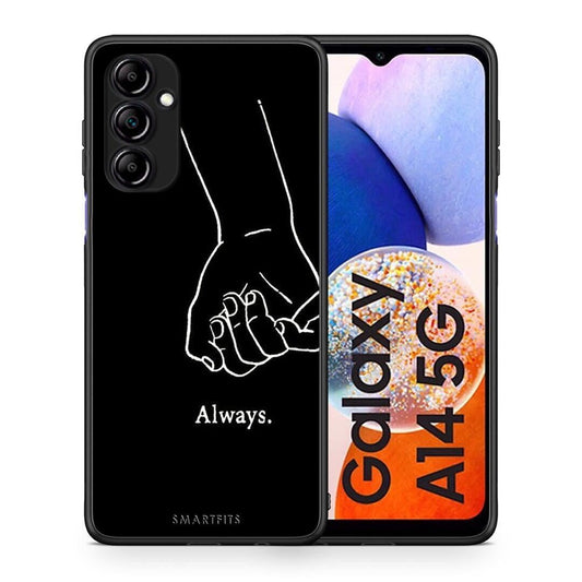 Θήκη Samsung Galaxy A14 / A14 5G Always & Forever 1 από τη Smartfits με σχέδιο στο πίσω μέρος και μαύρο περίβλημα | Samsung Galaxy A14 / A14 5G Always & Forever 1 Case with Colorful Back and Black Bezels