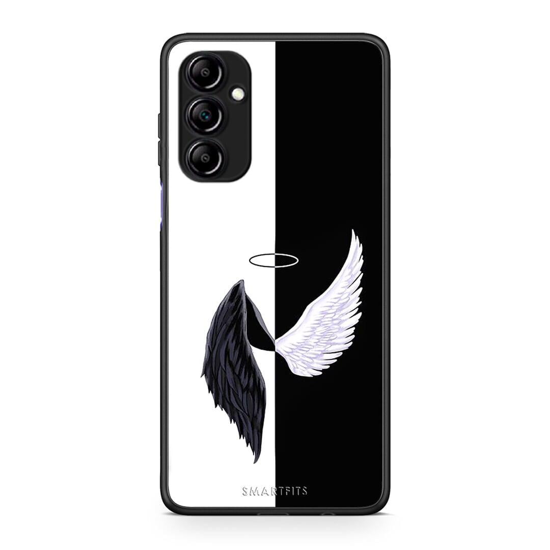 Θήκη Samsung Galaxy A14 / A14 5G Angels Demons από τη Smartfits με σχέδιο στο πίσω μέρος και μαύρο περίβλημα | Samsung Galaxy A14 / A14 5G Angels Demons Case with Colorful Back and Black Bezels