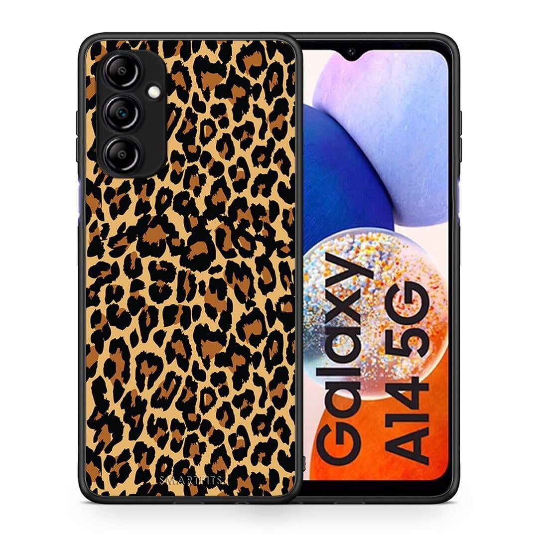 Θήκη Samsung Galaxy A14 / A14 5G Animal Leopard από τη Smartfits με σχέδιο στο πίσω μέρος και μαύρο περίβλημα | Samsung Galaxy A14 / A14 5G Animal Leopard Case with Colorful Back and Black Bezels