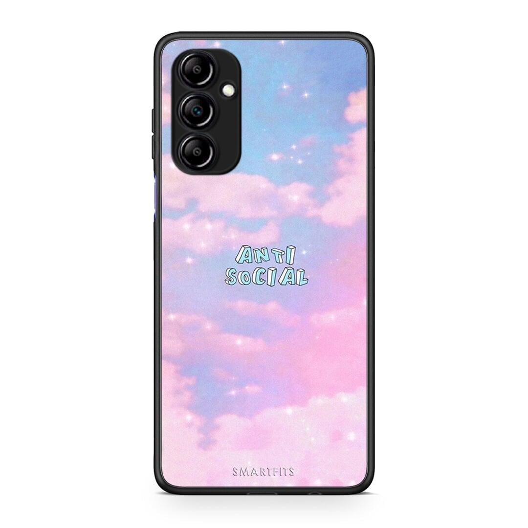 Θήκη Samsung Galaxy A14 / A14 5G Anti Social από τη Smartfits με σχέδιο στο πίσω μέρος και μαύρο περίβλημα | Samsung Galaxy A14 / A14 5G Anti Social Case with Colorful Back and Black Bezels