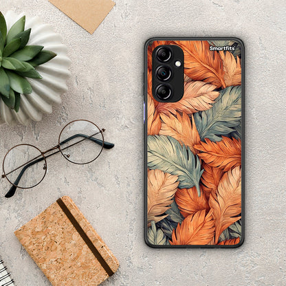 Θήκη Samsung Galaxy A14 / A14 5G Autumn Leaves από τη Smartfits με σχέδιο στο πίσω μέρος και μαύρο περίβλημα | Samsung Galaxy A14 / A14 5G Autumn Leaves Case with Colorful Back and Black Bezels