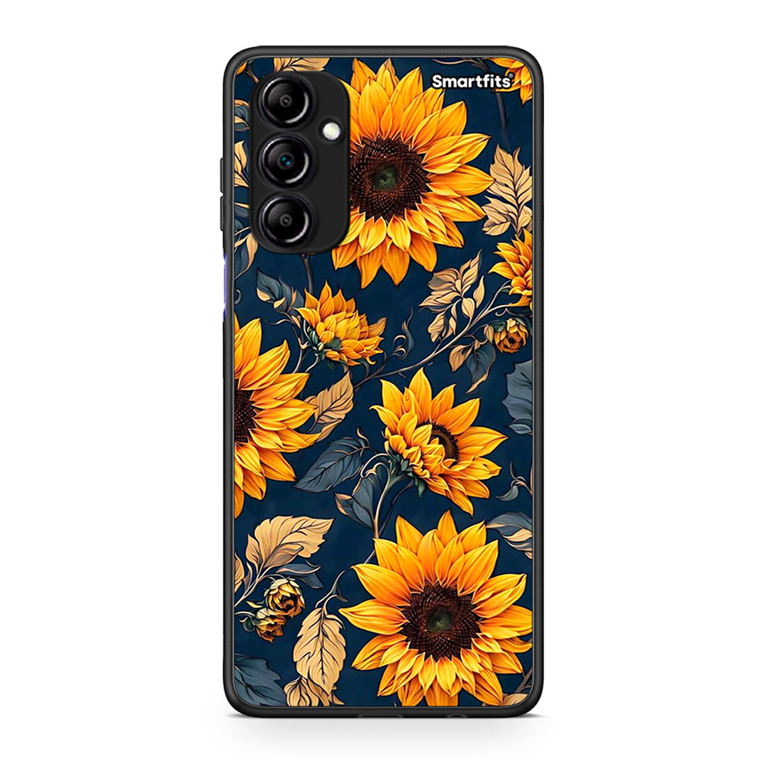 Θήκη Samsung Galaxy A14 / A14 5G Autumn Sunflowers από τη Smartfits με σχέδιο στο πίσω μέρος και μαύρο περίβλημα | Samsung Galaxy A14 / A14 5G Autumn Sunflowers Case with Colorful Back and Black Bezels