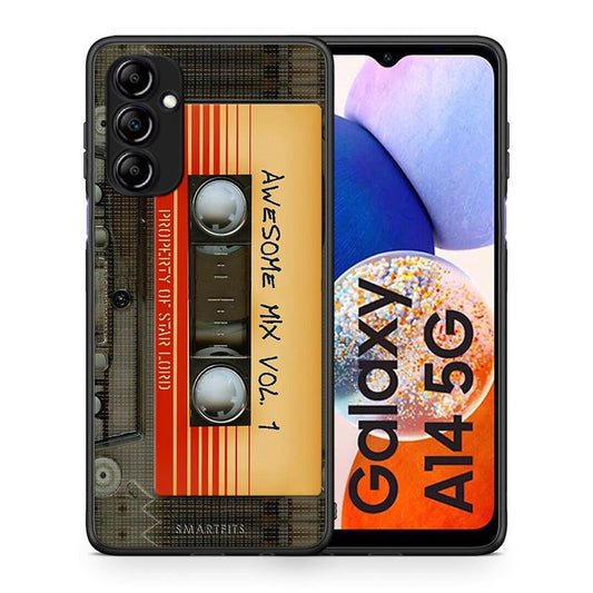 Θήκη Samsung Galaxy A14 / A14 5G Awesome Mix από τη Smartfits με σχέδιο στο πίσω μέρος και μαύρο περίβλημα | Samsung Galaxy A14 / A14 5G Awesome Mix Case with Colorful Back and Black Bezels