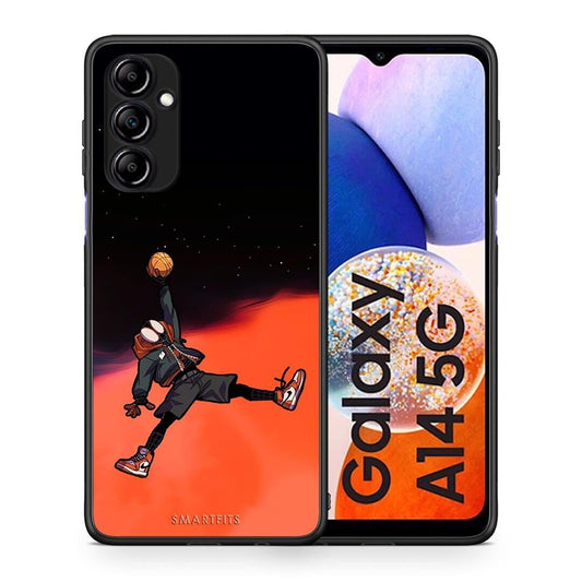 Θήκη Samsung Galaxy A14 / A14 5G Basketball Hero από τη Smartfits με σχέδιο στο πίσω μέρος και μαύρο περίβλημα | Samsung Galaxy A14 / A14 5G Basketball Hero Case with Colorful Back and Black Bezels