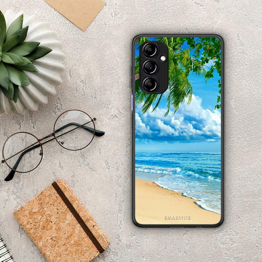 Θήκη Samsung Galaxy A14 / A14 5G Beautiful Beach από τη Smartfits με σχέδιο στο πίσω μέρος και μαύρο περίβλημα | Samsung Galaxy A14 / A14 5G Beautiful Beach Case with Colorful Back and Black Bezels