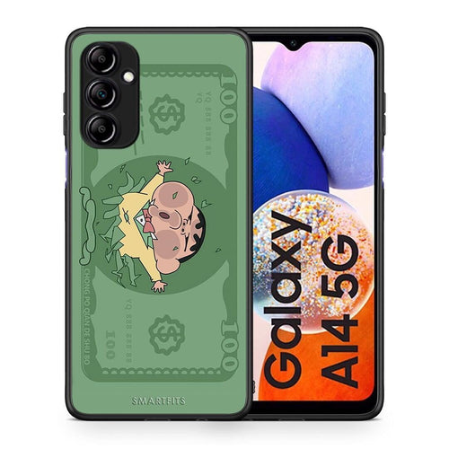 Θήκη Samsung Galaxy A14 / A14 5G Big Money από τη Smartfits με σχέδιο στο πίσω μέρος και μαύρο περίβλημα | Samsung Galaxy A14 / A14 5G Big Money Case with Colorful Back and Black Bezels