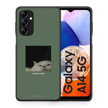 Θήκη Samsung Galaxy A14 / A14 5G Bitch Surprise από τη Smartfits με σχέδιο στο πίσω μέρος και μαύρο περίβλημα | Samsung Galaxy A14 / A14 5G Bitch Surprise Case with Colorful Back and Black Bezels