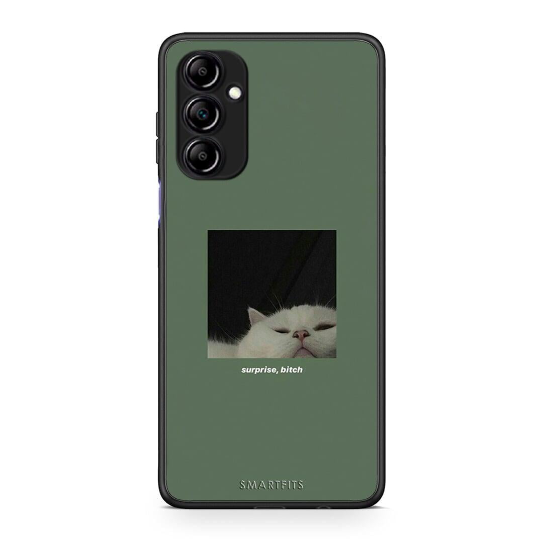 Θήκη Samsung Galaxy A14 / A14 5G Bitch Surprise από τη Smartfits με σχέδιο στο πίσω μέρος και μαύρο περίβλημα | Samsung Galaxy A14 / A14 5G Bitch Surprise Case with Colorful Back and Black Bezels