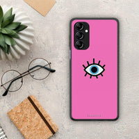 Thumbnail for Θήκη Samsung Galaxy A14 / A14 5G Blue Eye Pink από τη Smartfits με σχέδιο στο πίσω μέρος και μαύρο περίβλημα | Samsung Galaxy A14 / A14 5G Blue Eye Pink Case with Colorful Back and Black Bezels